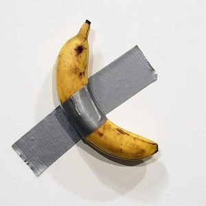 Maurizio Cattelan Art Basel Banana Comedian