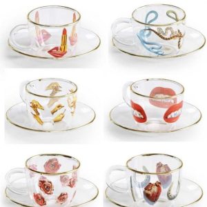 Seletti Toiletpaper Home Coffee Cups Set 6 Tazzine Caffè con Piattino